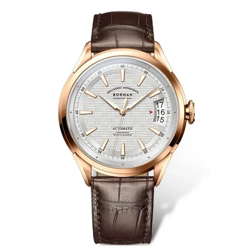 Luxury 43.5mm Men's Automatic Watch | Vintage Mechanical 5Bar Waterproof Clock | Sapphire Mirror Iced Out Watch | 2026 New Business Luminous Timepiece | Caratix - CaratixJewelry